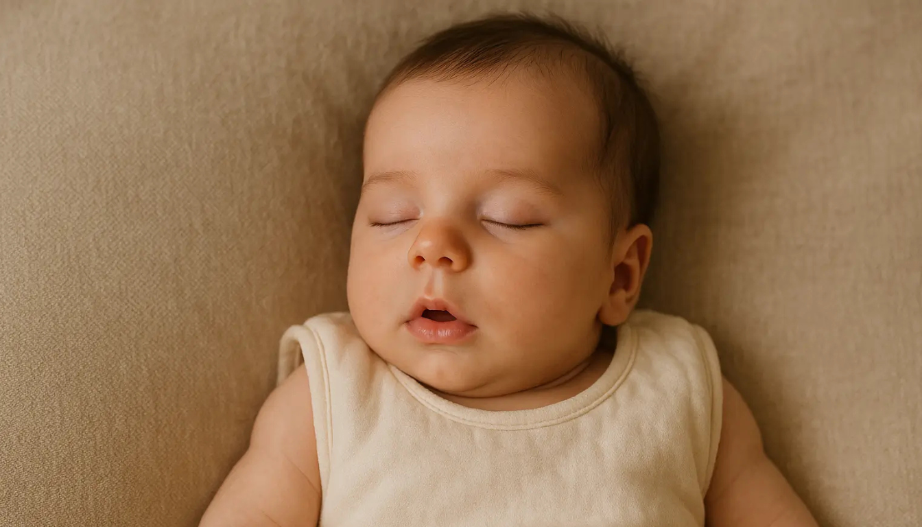 Bébé de 3 mois qui grogne dans son sommeil.