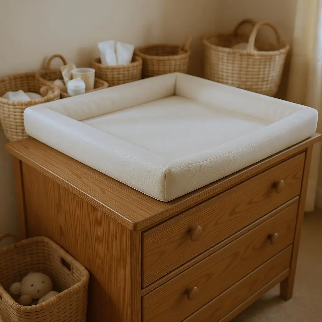Commode à langer design et organisé.