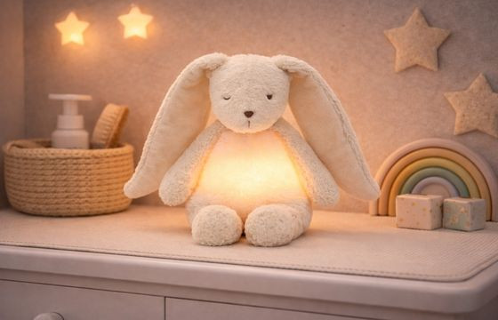 Veilleuse pour b&eacute;b&eacute;, en forme de peluche lapin